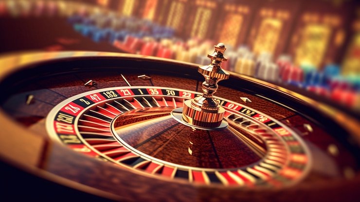 Layar dealer Live Sic Bo dengan tiga dadu dalam wadah